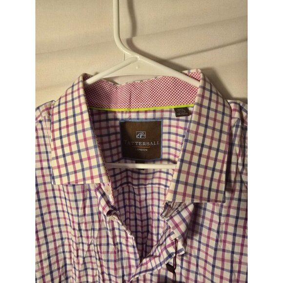 Tattersall London Mens Plaid Spring Colors Dress Shirt New NWt 17.5 32/33 17 1/2 - Picture 3 of 3